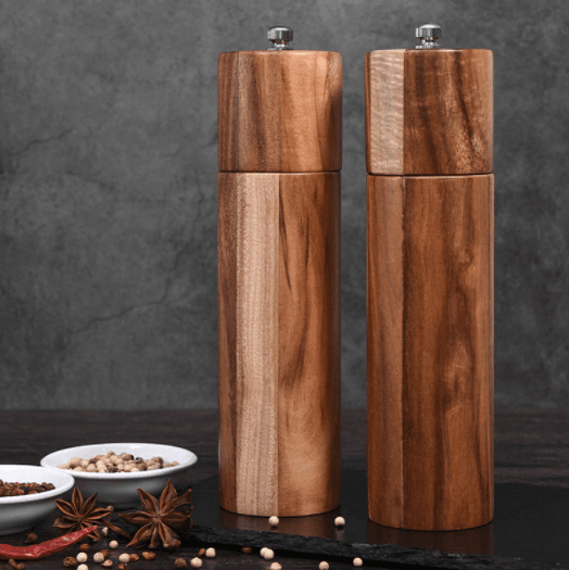 Wooden Salt and Pepper Grinders Set